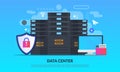 Data center concept, technology of data protection and processing, cloud connection hosting server, database synchronize system, Royalty Free Stock Photo