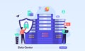 Data center concept, technology of data protection and processing, cloud connection hosting server, database synchronize system, Royalty Free Stock Photo