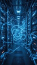 Data Center Connectivity: Luminous Network Flow Royalty Free Stock Photo