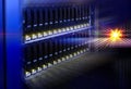 Data center disk storage perspective closeup Royalty Free Stock Photo