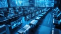 Data Center Displays Showcasing Complex Digital Information