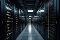 data center filled with rows of server racks, each housing multiple servers Royalty Free Stock Photo