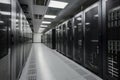 data center filled with rows of server racks, each housing multiple servers Royalty Free Stock Photo