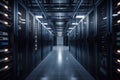 data center filled with rows of server racks, each housing multiple servers Royalty Free Stock Photo
