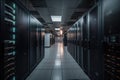 data center filled with rows of server racks, each housing multiple servers Royalty Free Stock Photo