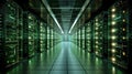 a data center filled with rows of server racks, Generative AI Royalty Free Stock Photo