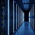 Data center filled with server racks provides reliable cloud computing infrastructure Royalty Free Stock Photo