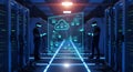 Data Center Hologram: Cloud Computing and Server Room Royalty Free Stock Photo