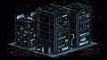A data center icon representing the infrastructure and hardware needed to store and process massive created with Generative AI Royalty Free Stock Photo