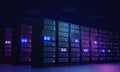 Data center for information storage and upload 3D illustration concept Royalty Free Stock Photo