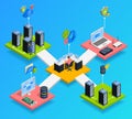 Data Center Isometric Composition Royalty Free Stock Photo