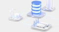 Data center isometric 3d render. Api application programming interface, database server for smart city, electric Royalty Free Stock Photo