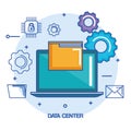 Data center laptop computer file document system secure Royalty Free Stock Photo