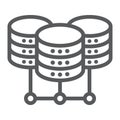 Data Center line icon, data and analytics