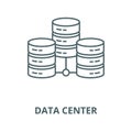 Data center line icon, vector. Data center outline sign, concept symbol, flat illustration Royalty Free Stock Photo
