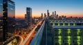 Data Center Los Angeles Skyline Sunset, Server Racks, Cloud Computing Royalty Free Stock Photo