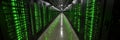 Data Center Multiple Rows Operational Server Racks. Modern Telecommunications, Cloud Computing, Artificial Intelligence, Database Royalty Free Stock Photo