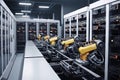 data center with robotic systems transporting and sorting data