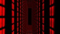 Data center room, rack 3D rendering. Network, database, supercomputer connection, networking animation with futuristic, alpha chan Royalty Free Stock Photo