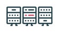 Data Center Server Array, Digital Infrastructure, vector design Generative AI Royalty Free Stock Photo