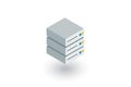 Data center, server isometric flat icon. 3d vector