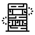 Data center server rack being accessed displaying loading animation Royalty Free Stock Photo