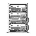 Data Center Server Rack Network Equipment vector Royalty Free Stock Photo