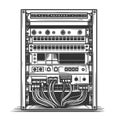 Data Center Server Rack Network Equipment vector Royalty Free Stock Photo