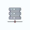 Data Center Server Rack Vector Icon Royalty Free Stock Photo