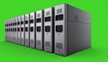 Data Center Server Racks on a Green Screen Background Royalty Free Stock Photo