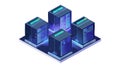 Data Center Server Racks Isometric Icon, vector design Generative AI Royalty Free Stock Photo