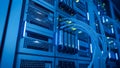 Data Center Server Racks Network Cables and IT Infrastructure Royalty Free Stock Photo