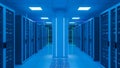 Data Center Server Room Blue Network Infrastructure Royalty Free Stock Photo