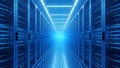 Data Center Server Room Blue Network Technology Infrastructure Royalty Free Stock Photo