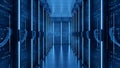Data Center Server Room Blue Network Technology Infrastructure Royalty Free Stock Photo