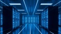 Data Center Server Room Blue Network Technology Infrastructure Royalty Free Stock Photo