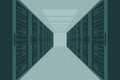 Data Center Server Room Corridor, IT infrastructure concept Royalty Free Stock Photo