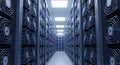 Data Center Server Room Cryptocurrency Mining Farm, IT Infrastructure Royalty Free Stock Photo