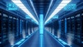 Data Center Server Room Digital Network and Cloud Computing Royalty Free Stock Photo