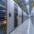 Data Center Server Room High-Performance Infrastructure for Modern Computing Explore a state-of-the-art data center, housing Royalty Free Stock Photo