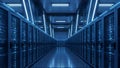 Data Center Server Room Hosting, Cloud Computing, AI Royalty Free Stock Photo