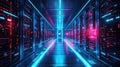 Data center server room housing digital network infrastructure Royalty Free Stock Photo