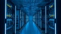 Data Center Server Room Modern Blue Network Infrastructure Royalty Free Stock Photo
