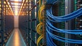 Data center server room network cables technology Royalty Free Stock Photo