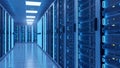 Data Center Server Room Network and Cloud Computing Concept Royalty Free Stock Photo
