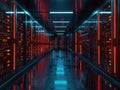 Data Center Server Rows Royalty Free Stock Photo