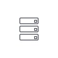 Data center, server thin line icon. Linear vector symbol