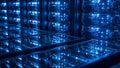 Data Center Servers Blue Lights, Network Technology, Computing Royalty Free Stock Photo