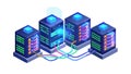 Data Center Servers, Cloud Computing, vector design Generative AI Royalty Free Stock Photo