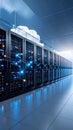 Data Center Servers with Cloud Computing Visualization Technology Royalty Free Stock Photo